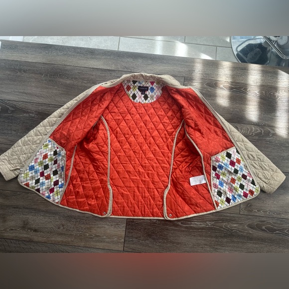 Lands' End Tan Quilted jacket/ woman's size L - Picture 6 of 16
